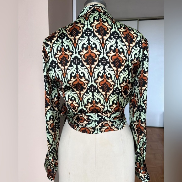 Imperial Italy Satin Crossover Blouse - Picture 9 of 12